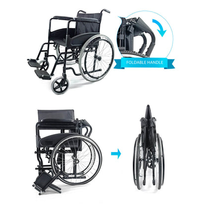 Manual wheelchair with low backrest-JS001