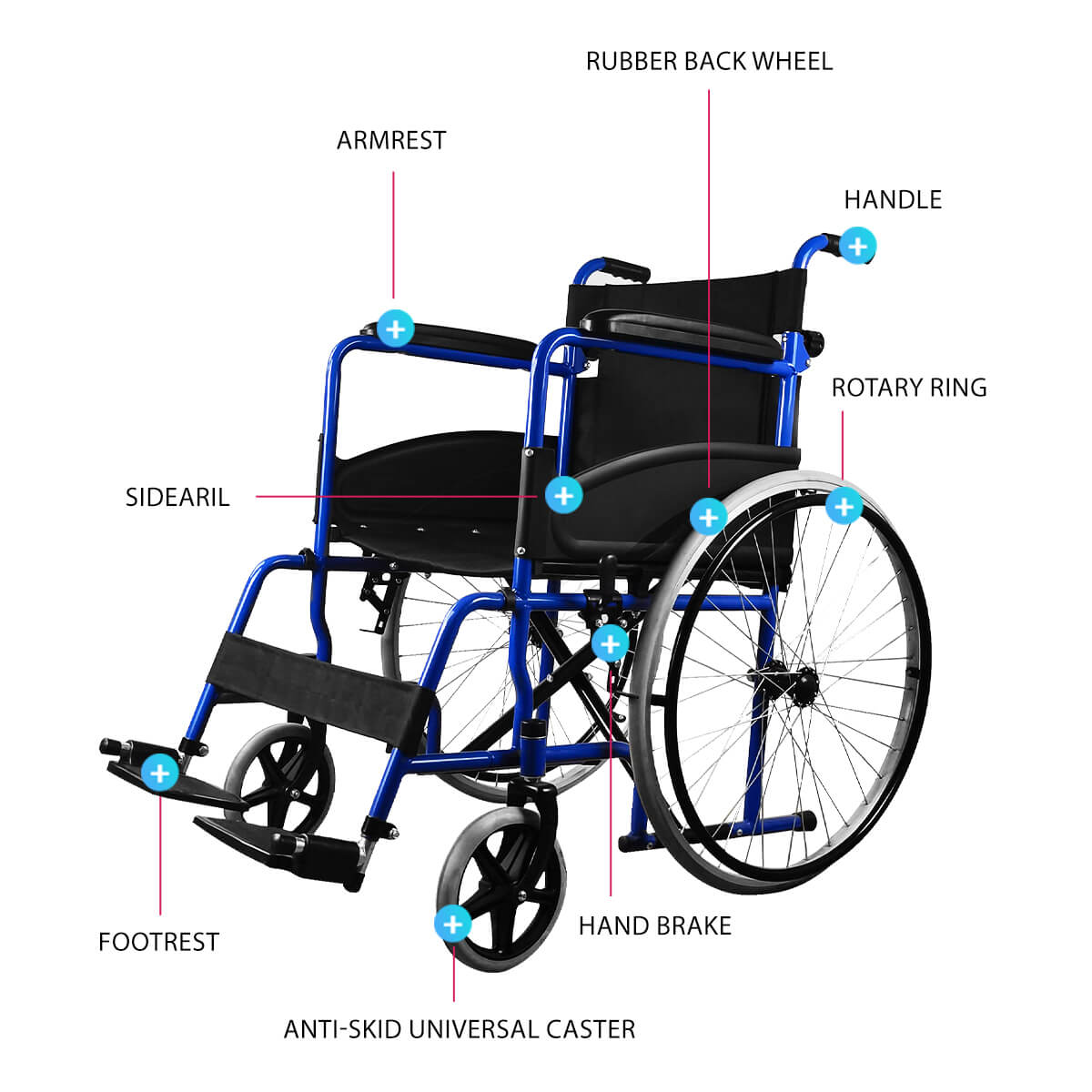 Manual wheelchair with low backrest-JS001C