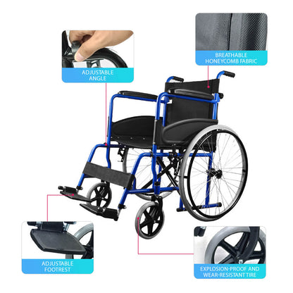 Manual wheelchair with low backrest-JS001C