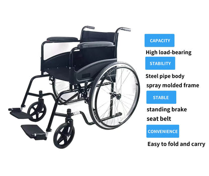 Manual wheelchair with low backrest-JS011