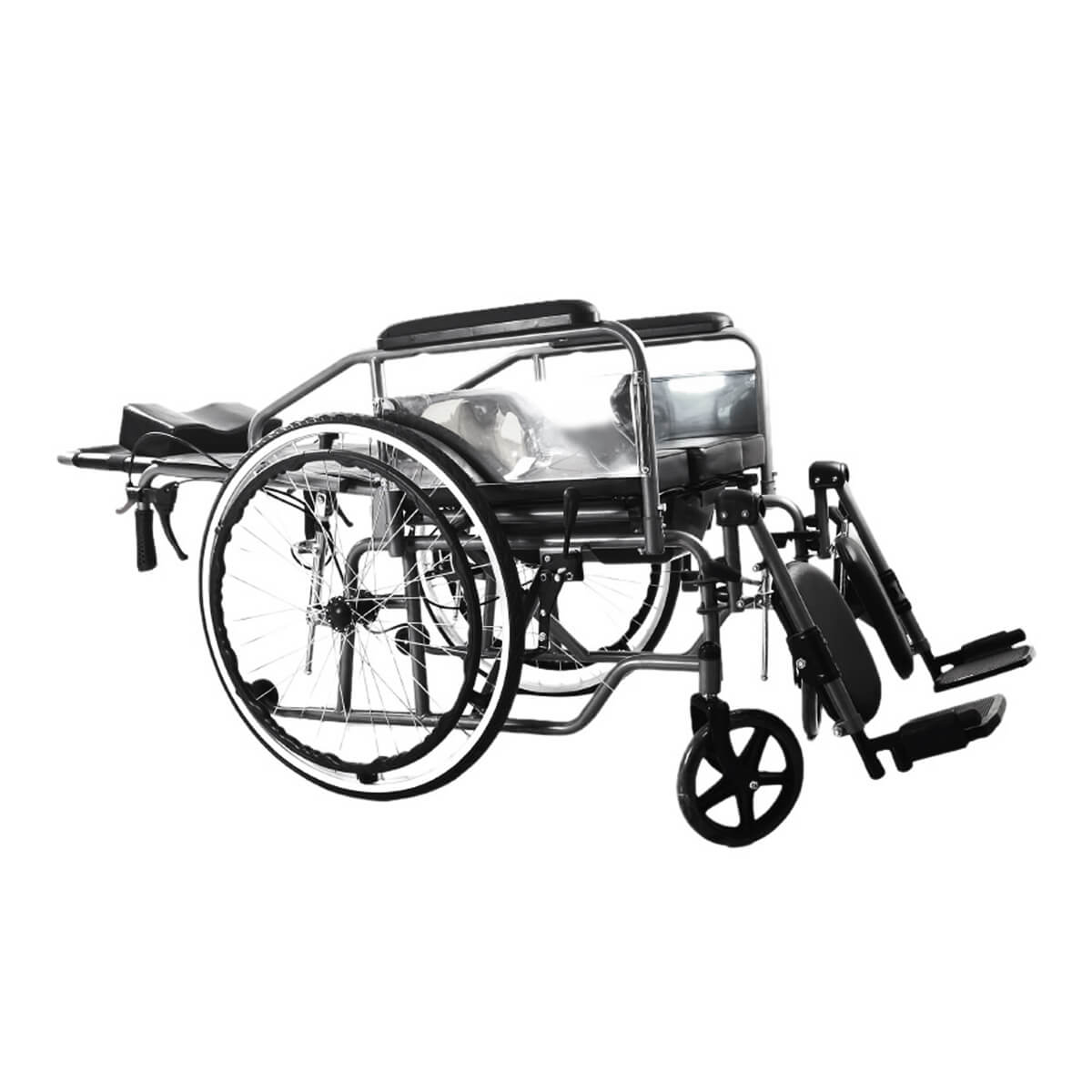 Manual wheelchair with low backrest-JS027