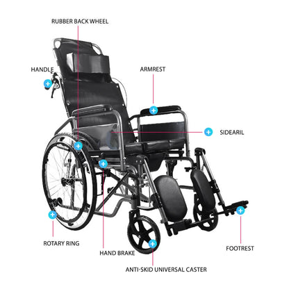 Manual wheelchair with low backrest-JS027